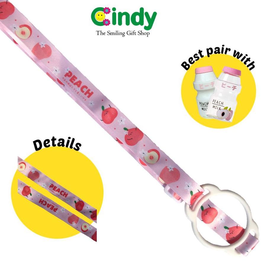 G@O // Cindy tali strap Botol minum Yakult bahan lenyard karet lubang besar - CFZ0202 //Stok Banyak