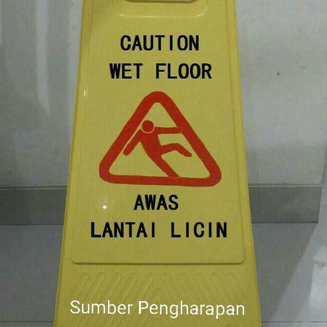 ♙ Caution Wet Floor/Sign Awas Lantai Licin ➲