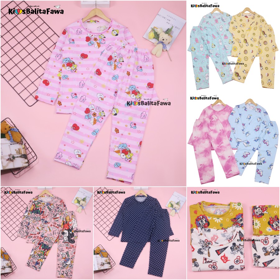 Pajamas Sunday uk 5 -7 Tahun / Setelan Anak Perempuan Branded Karakter Piyama IMPORT Baju Tidur