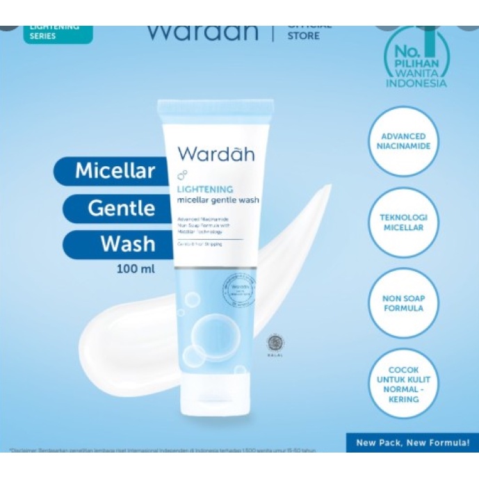Wardah Lightening Micellar Gentle Wash Wardah sabun muka wardah pembersih wajah sabun wajah wardah