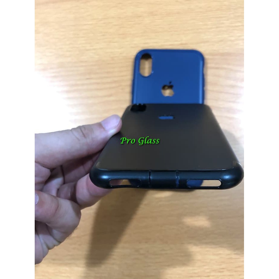 Iphone XR / XS MAX MATTE BLACK / NAVY BLUE Soft Silicone Premium Slim Case