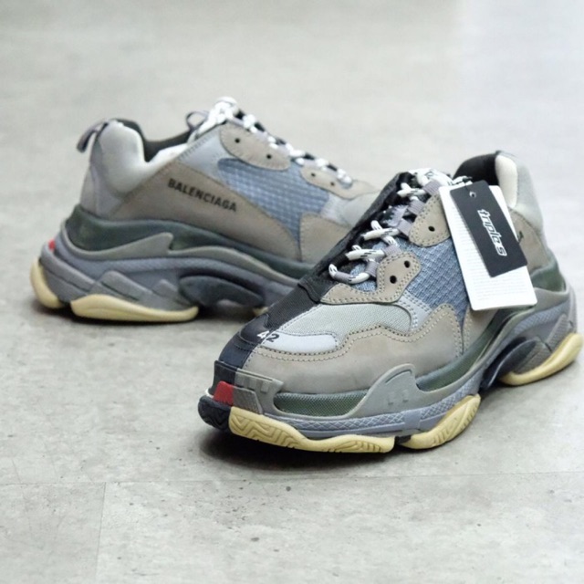SEPATU BALENCIAGA TRIPLE S MESH HALF GREY/BRED BALENCIAGA AUTHENTIC