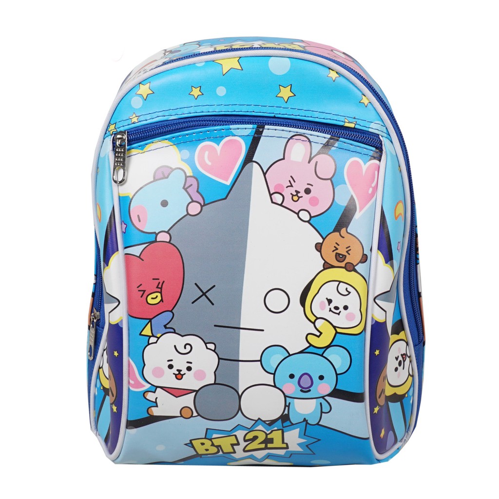 Newtonkids - Tas Ransel Sekolah Anak BT21/Tas Ransel Sekolah Mobil BT21/Tas Ransel Sekolah PAUD/Mobil 3d