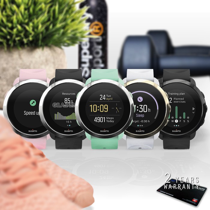 SUUNTO 3 FITNESS BLACK STEEL WHITE GOLD SAKURA OCEAN