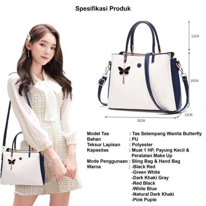 Tas Selempang Wanita Import Sling Bag Tas Bahu Wanita Butterfly