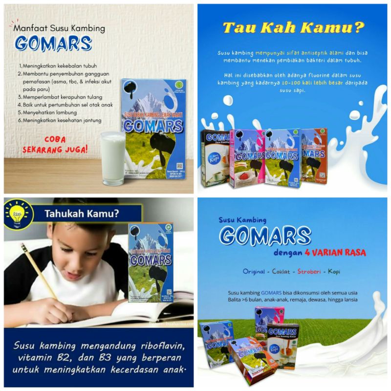 

4 Box susu kambing etawa bubuk Gomars