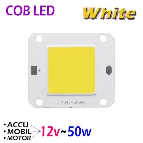 COB LED 50W DC 12V High Power LED 50Watt Lampu Sorot Motor Mobil