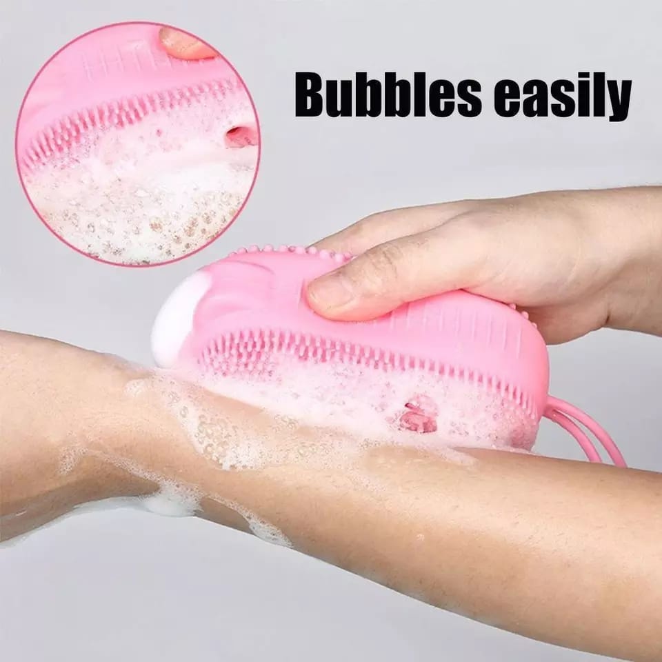 Shower Brush Sabun Batang / Sikat Mandi Dispenser Silicon / Sikat Silicone Lembut / Dispenser Sabun Mandi