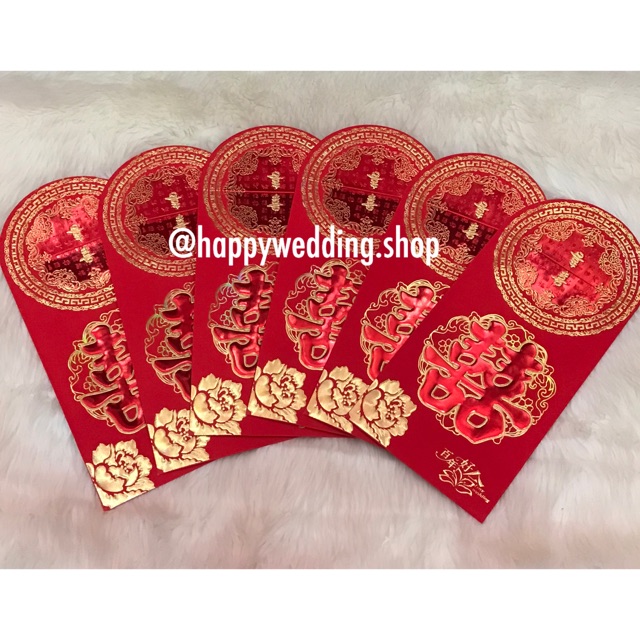 Angpao Besar Pengantin Shuang xi / Angpao Wedding / Sangjit 6pc