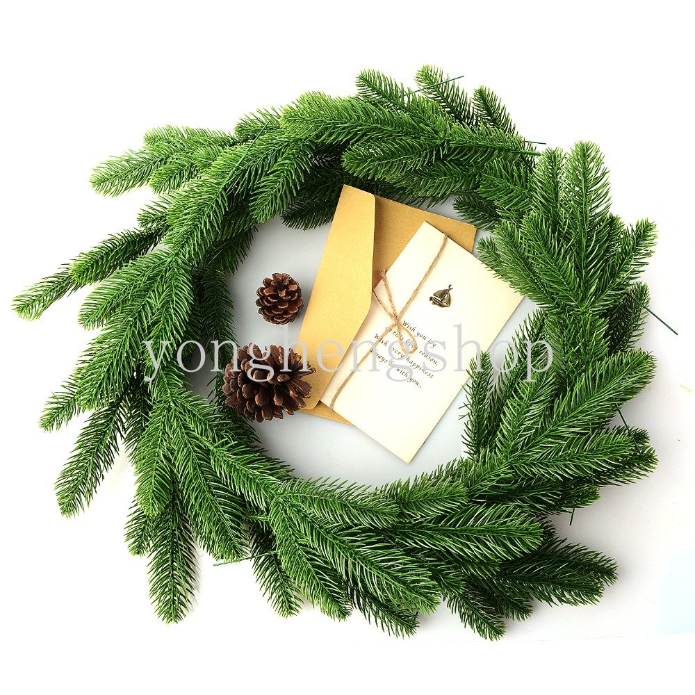 5pcs / set Daun Pinus Imitasi Bahan PVC Untuk Dekorasi Pohon Natal