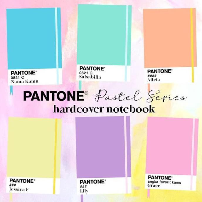 

Pantone + Name Pastel Hardcover Notebook Buku Tulis A5/B5 Plain Grid Wildastore92
