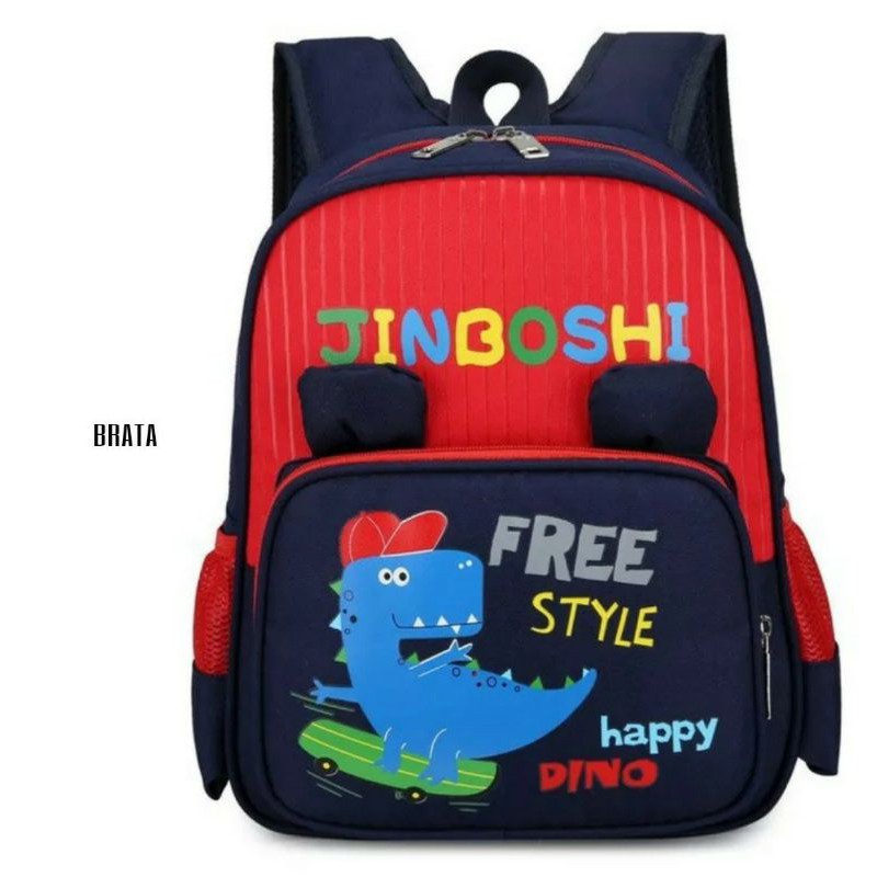 Tas ransel anak motif kartun (JINBOSHI) Ransel untuk Anak Laki-laki Kartun TasSekolah Anak PL952