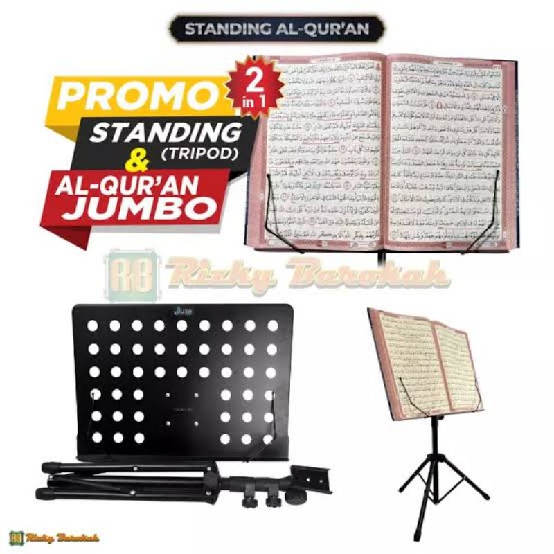 Standbook Tripod standing penyangga al quran - stand buku Rehal- rekal- lekar berdiri stand al quran