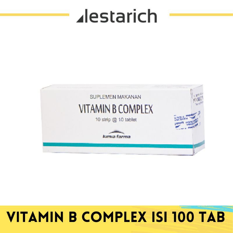 Jual Vitamin B Complex ( B1 B2 B3 B5 B6) 1 Dus Isi 100 Tablet | Shopee ...