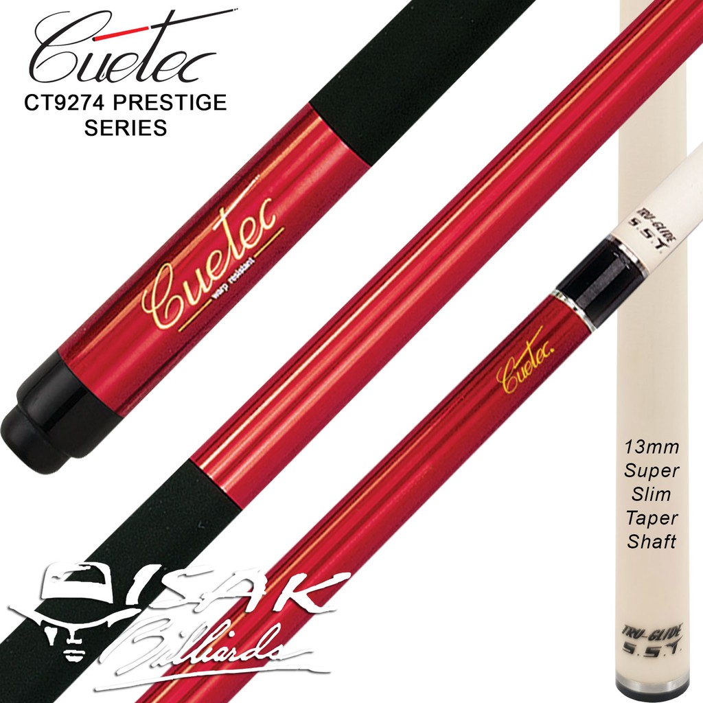 Cuetec 13-99274 Prestige Series Red Pool Cue Slim Taper Shaft CT9274