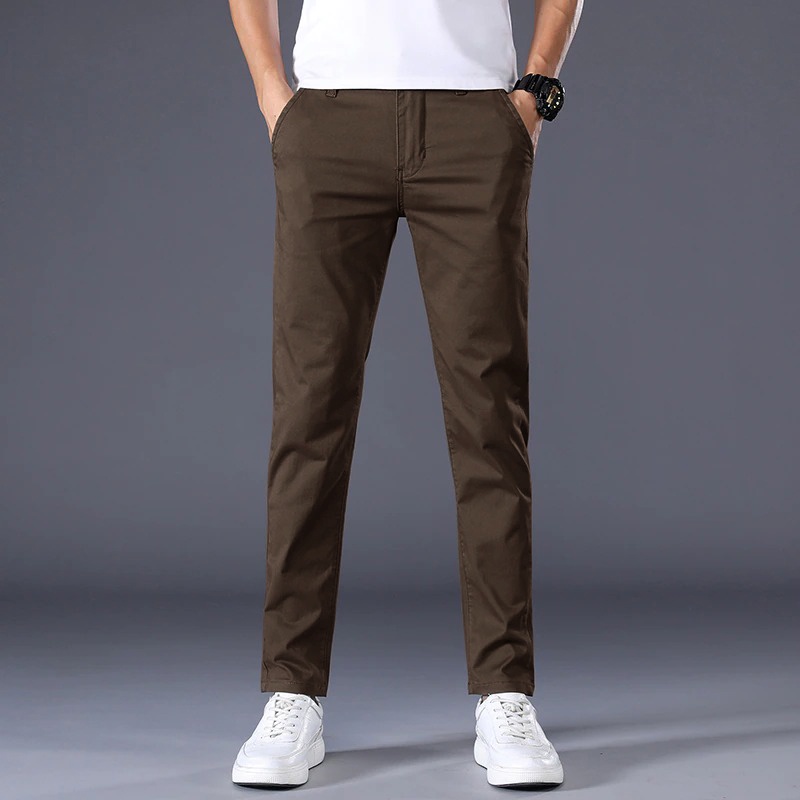 CELANA PANJANG CHINO PRIA SLIMFIT COKLAT CHOCO TWILL COTTON PREMIUM