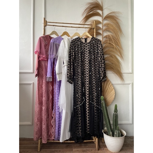 gamis brokat ozias/ brokat pesta / gamis pesta abang adek / gamis pesta