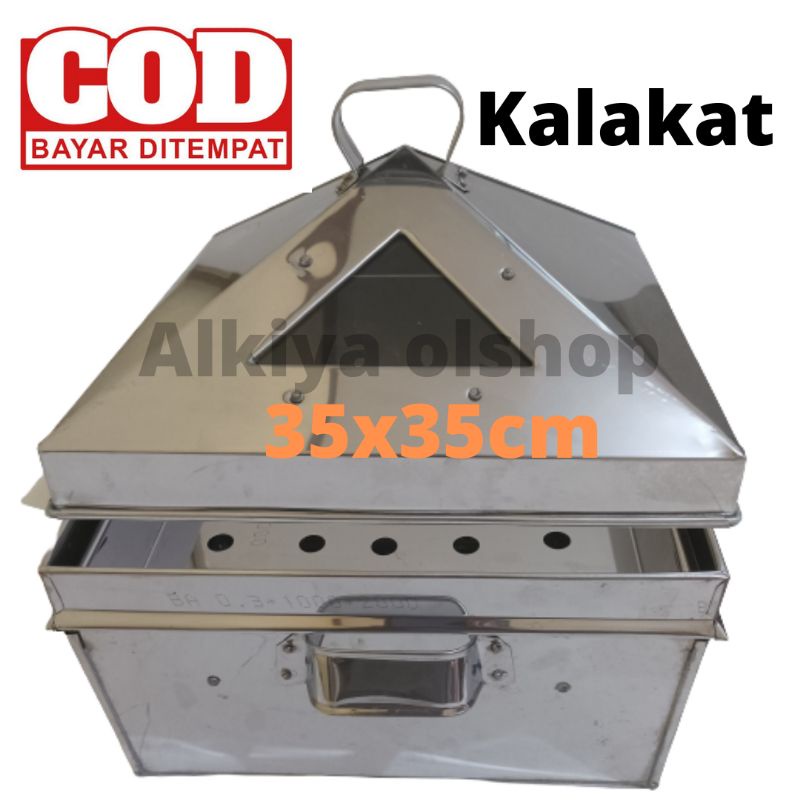 KALAKAT 35X35CM/KUKUSAN KALAKAT /KALAKAT KUKUSAN/KALAKAT STAINLESS STEEL/DIMSUM/KOTAK PERSEGI