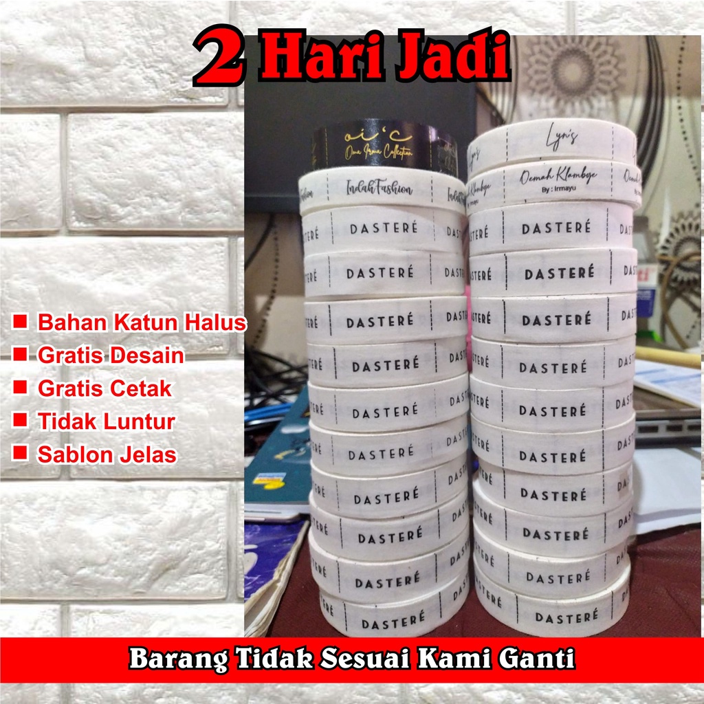 Label Katun / Label Baju / Label Pakaian / Label Satin / Label Konveksi Custom Desain