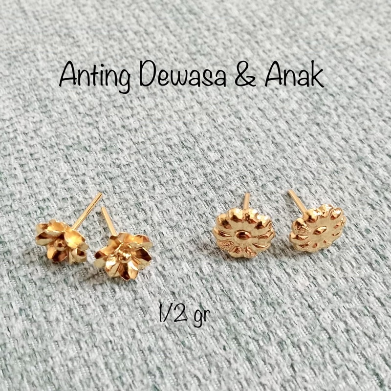 Anting Kembang Dewasa dan Anak Emas Muda 1/2 Gram