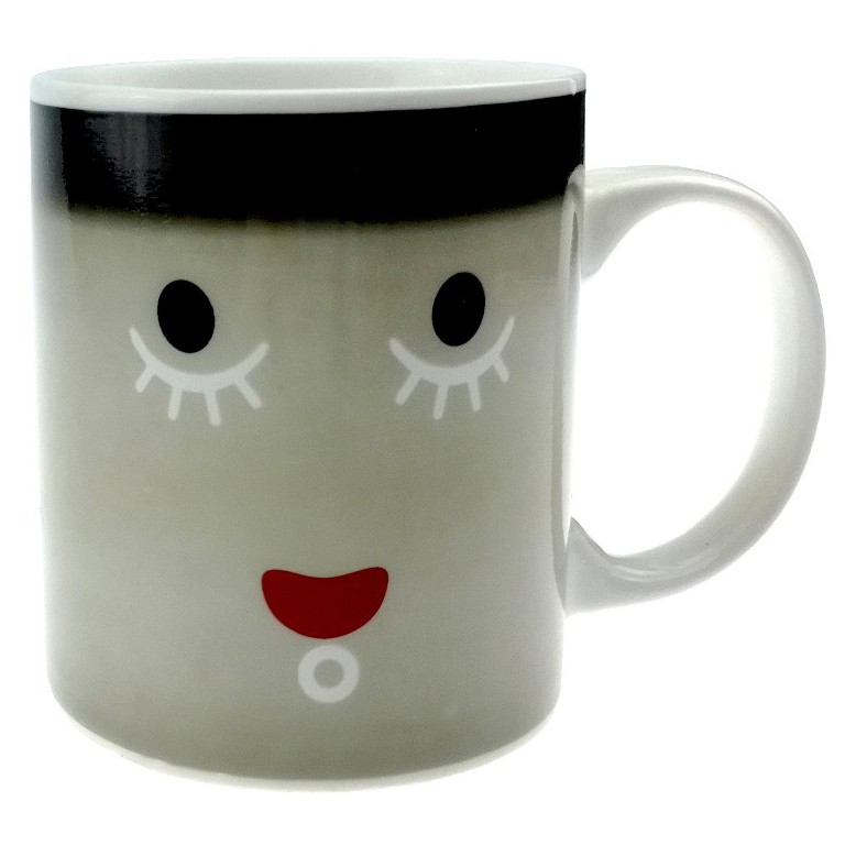 Gelas Mug Cangkir Unik Sensitif Suhu 400ml | Motif Batre | Motif Smile Face | Motif Bohlam