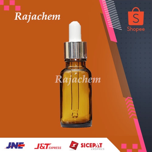 Botol Pipet Kaca Amber 20 ml Ring Silver Putih