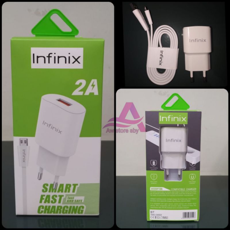 CHARGER INFINIX FAST CHARGER MICRO USB 2A SMART 3/SMART 4/SMART 5/NOTE 7/ HOT 7/HOT 8/HOT 9/HOT 10