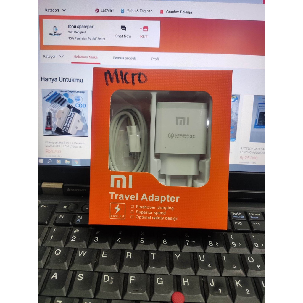 CHARGER XIAOMI ORIGINAL FAST CHARGING QC 3.0 5V 2.5A / 9V 2A