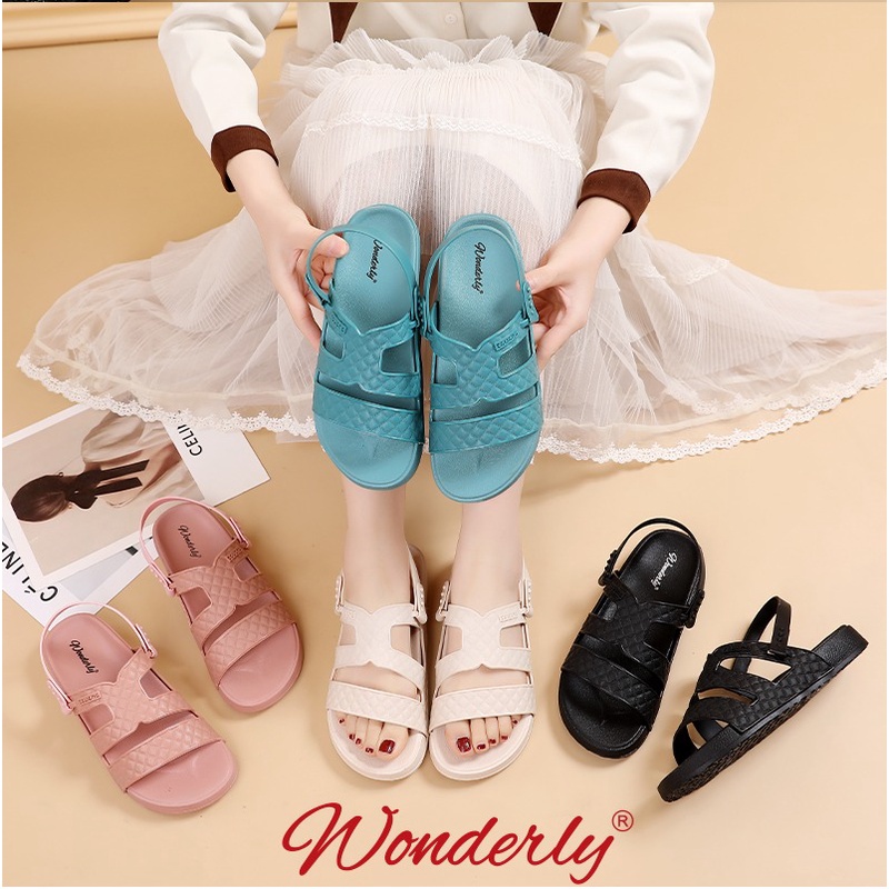 Wonderly Sandal Slop Wanita Flat 2021-5 PVC