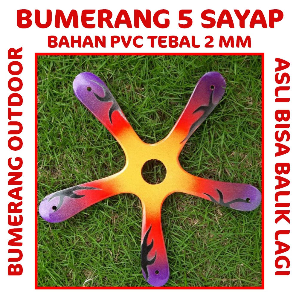 Bumerang outdoor Boomerang 5 Sayap Jarak Lemparan 15 meter.