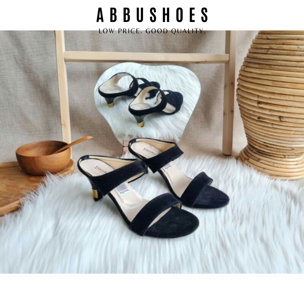 ABBUSHOES Hs 109 higheels T. 7cm wanita bahan suede terbaru