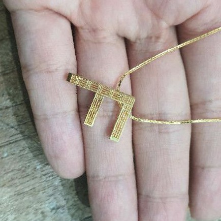 kalung nagita kadar 875 model italy kadar 875 kalung inisial f rante huruf f