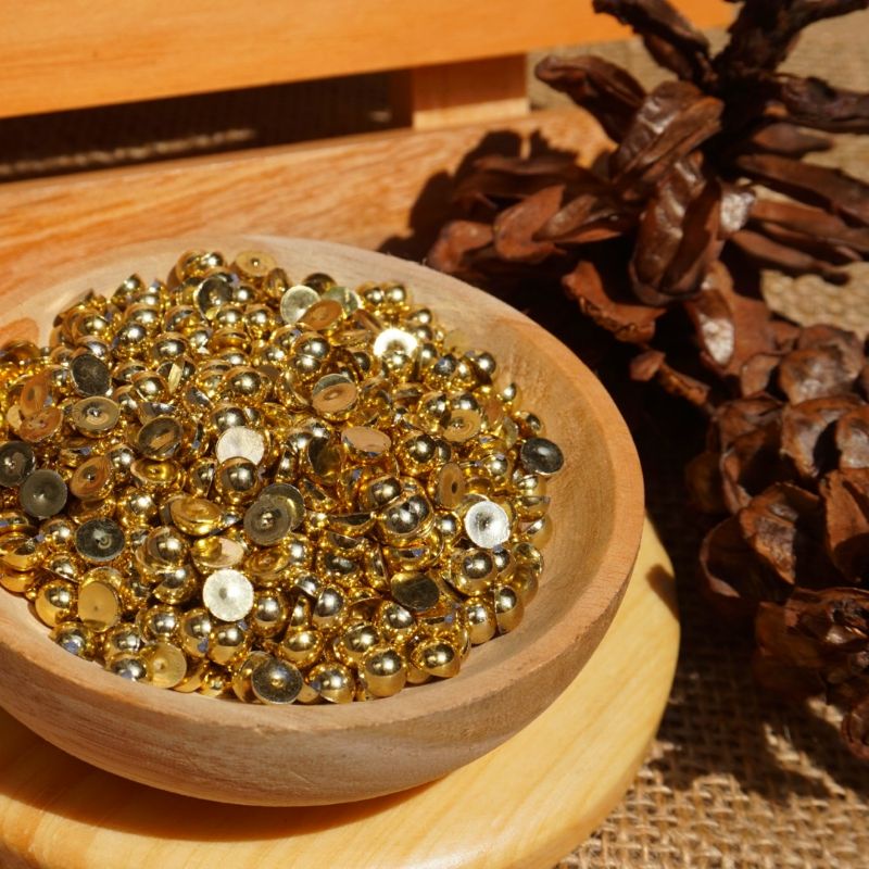 [MUTBEL GOLD GLOSSY] manik mutiara belah glossy size 2mm 3mm 4mm 5mm / manik kerajinan tangan/manik 