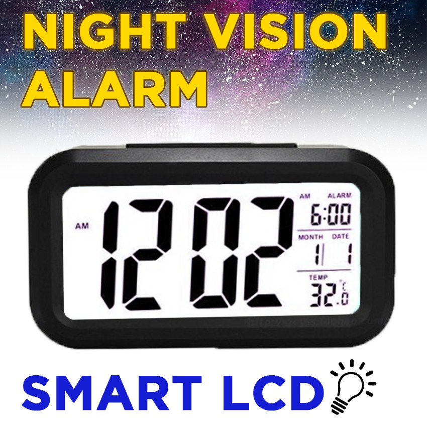 Smartfish Jam Meja Alarm Digital LCD Digital Clock Smart Digital Clock