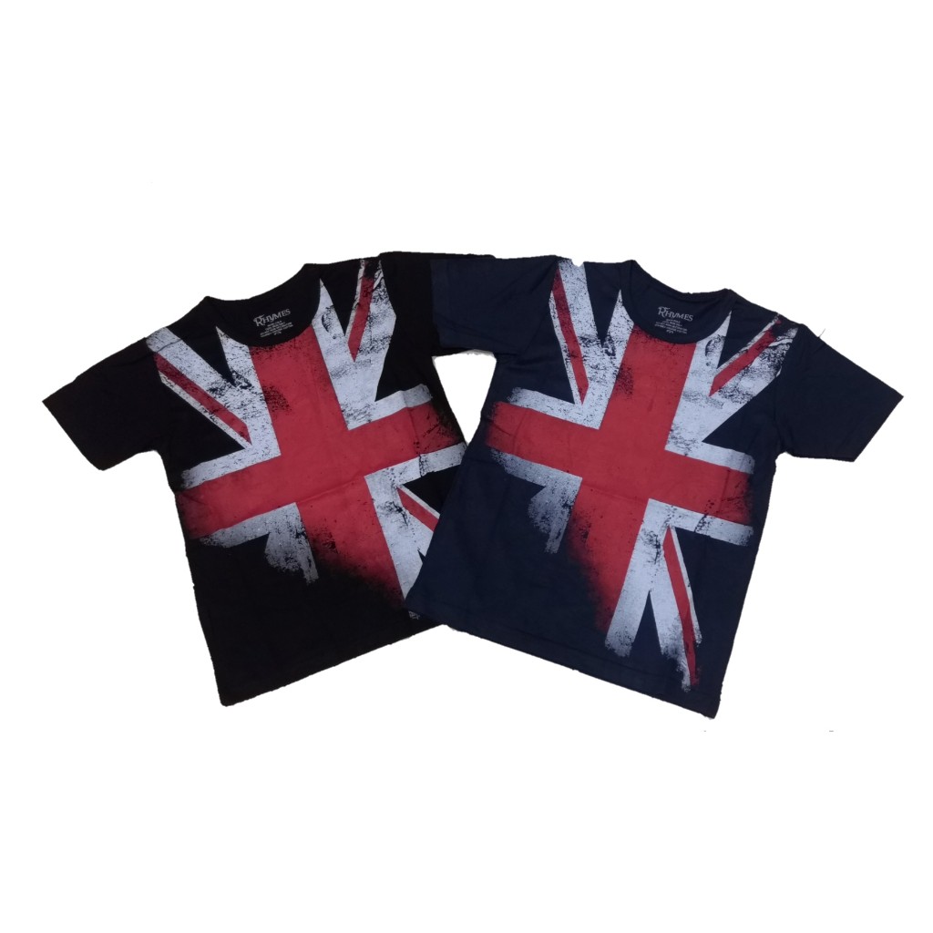 Baju Kaos Anak England Tshirt Bendera Inggris Import Rhymes