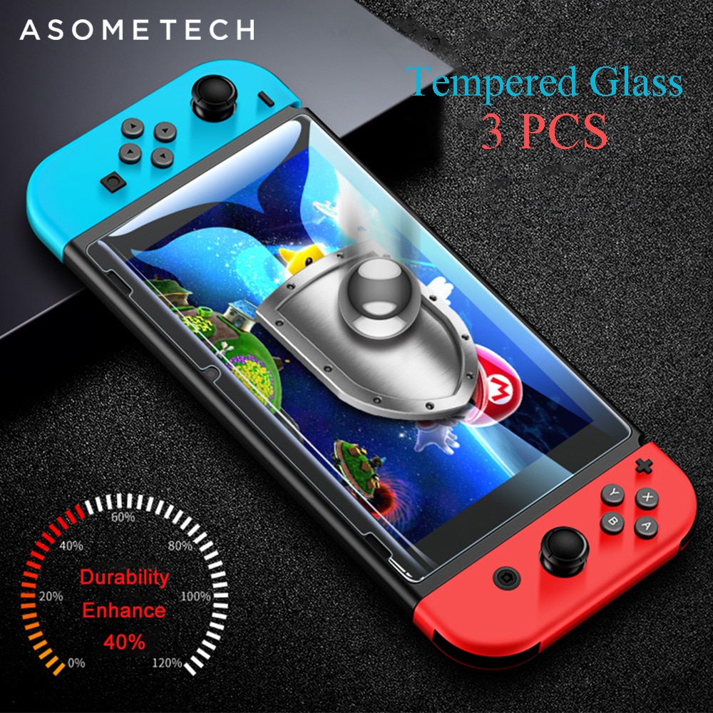 3pcs Film Pelindung Layar Tempered Glass 0.3mm 9h Hd Untuk Nintendo Switch