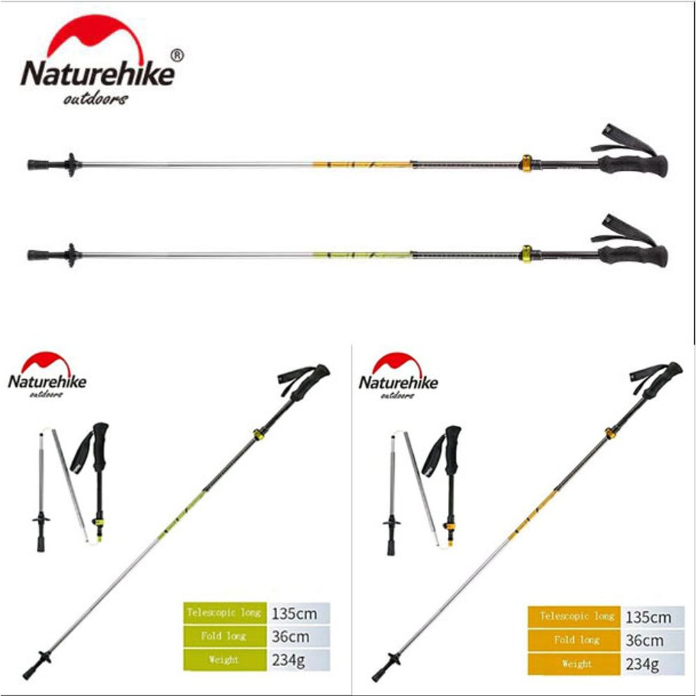 TREKKING POLE LIPAT CARBON FIBER NATUREHIKE NH17D005-D 5 Nodes Tongkat Jalan Hiking -