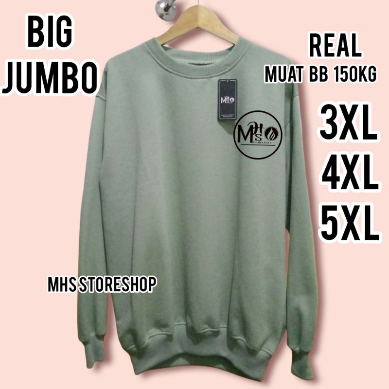 crewneck Jumbo logo MHS Basic Bigsize XXXL XXXXL XXXXXL Pria wanita