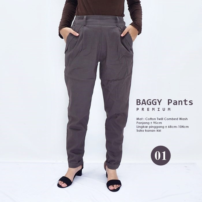 Baggy Pants Premium bahan katun twill combed wash