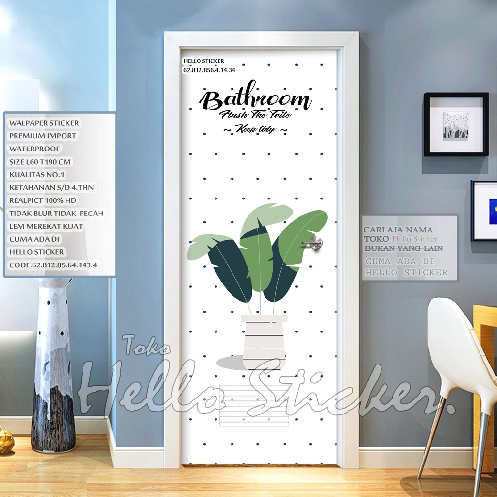 Stiker Pintu Kamar Mandi Estetik Wallpaper Pintu Kamar Mandi Stiker Pintu wc
