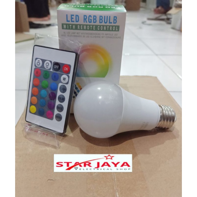 LAMPU BOHLAM 7W LED RGB BERUBAH WARNA REMOTE CONTROL ORIGINAL LAMPU