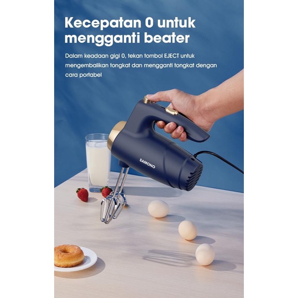 HAND MIXER SAMONO SW-THMB 200 SERBAGUNA MESIN PENGHALUS