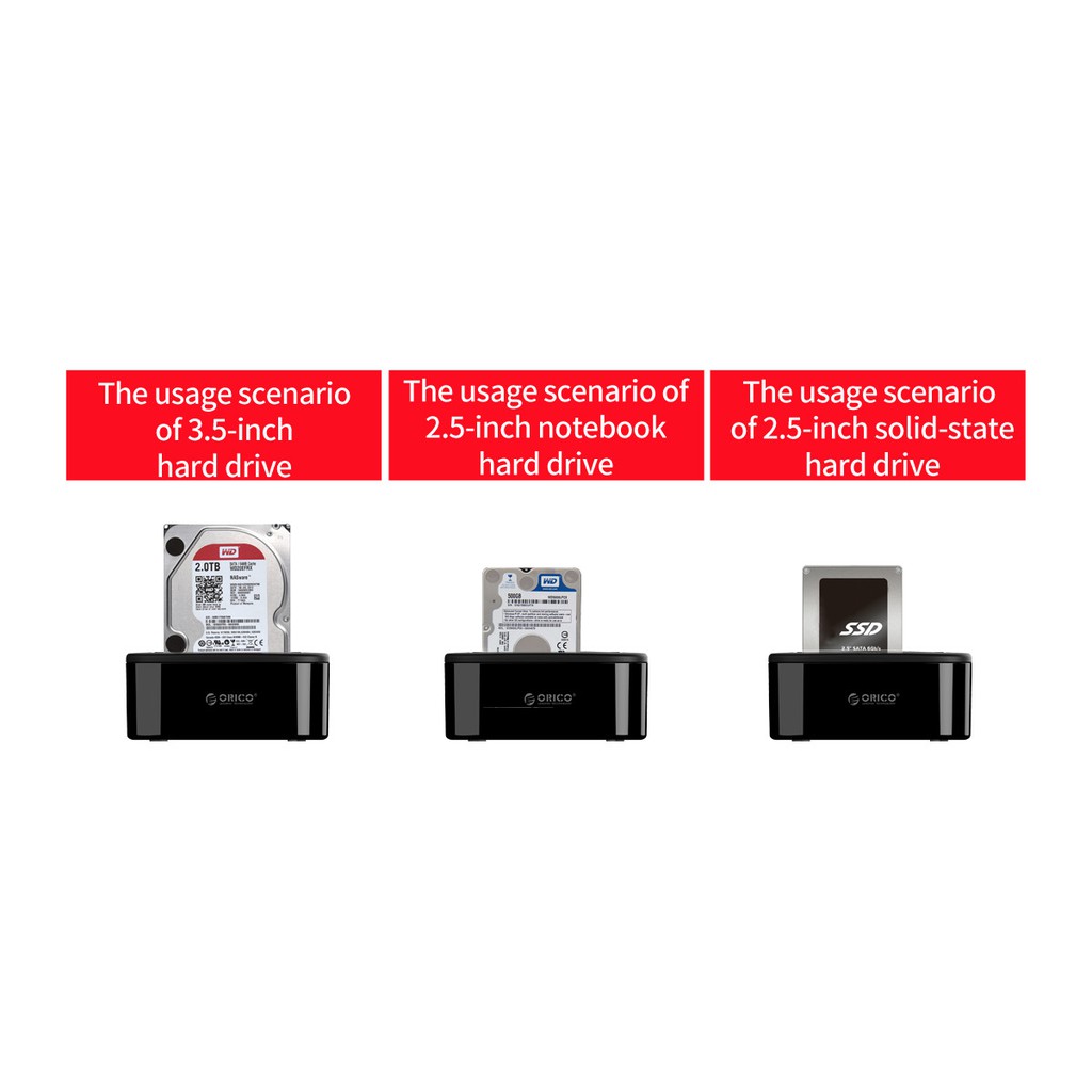 Docking ssd hdd orico 1 bay 2.5 3.5 inch sata usb 3.0 5Gbps 8TB 6218us3 - hard disk drive dock usb3.0 2.5&quot; 3.5&quot; 6218-us3