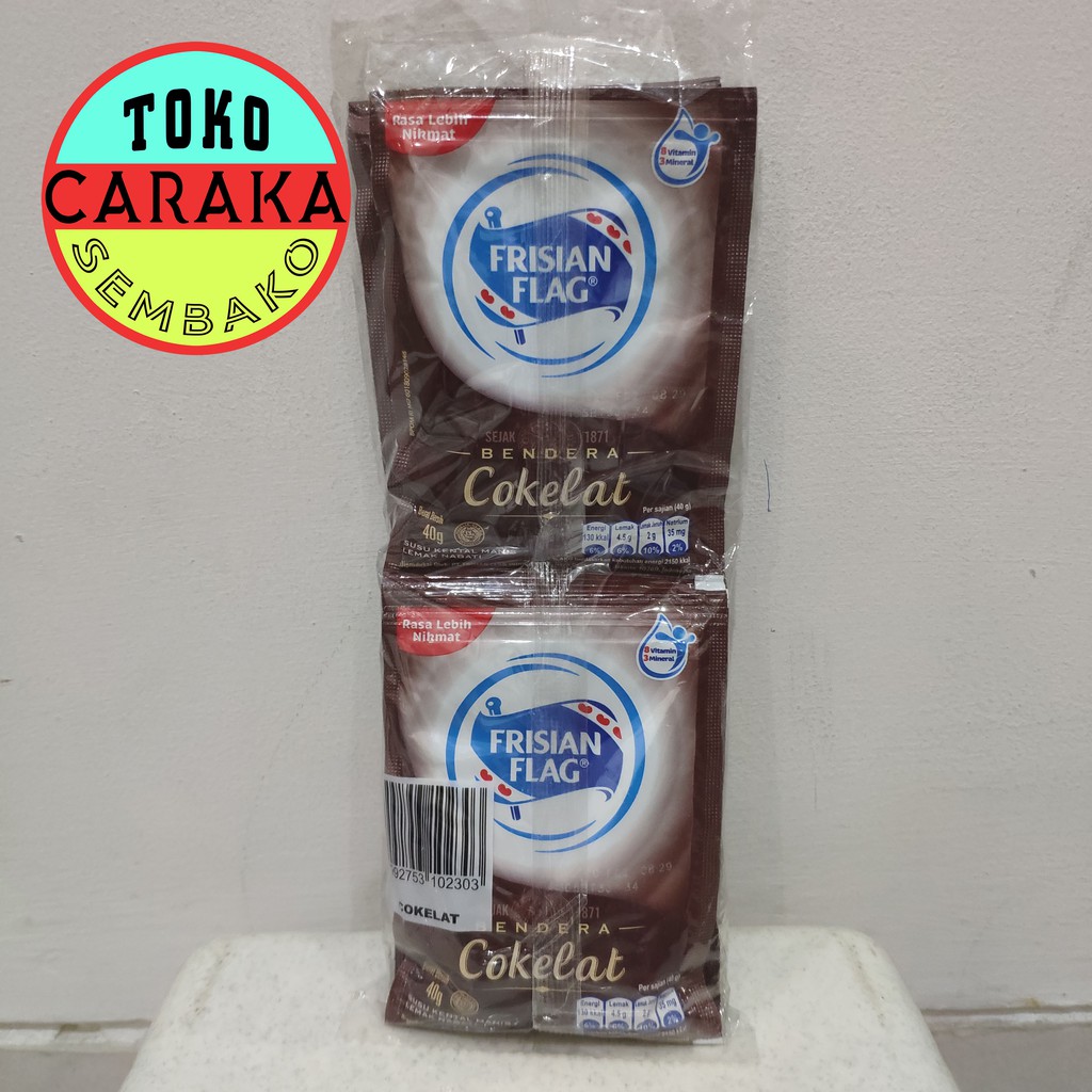 

Frisian Flag Susu Bendera Kental Manis Cokelat 1 pack isi 6 Sachet @40g