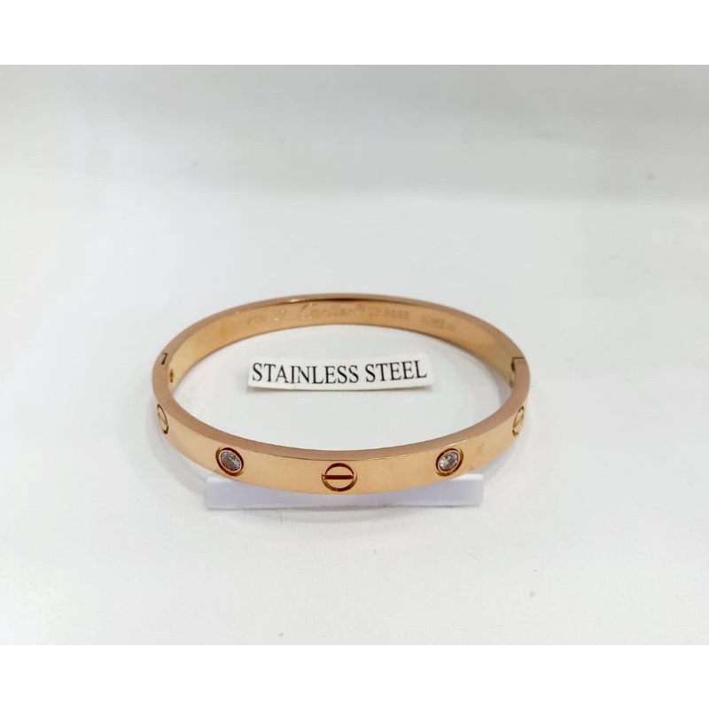 GELANG stainles permata gelang titanium gelang wanita tebal