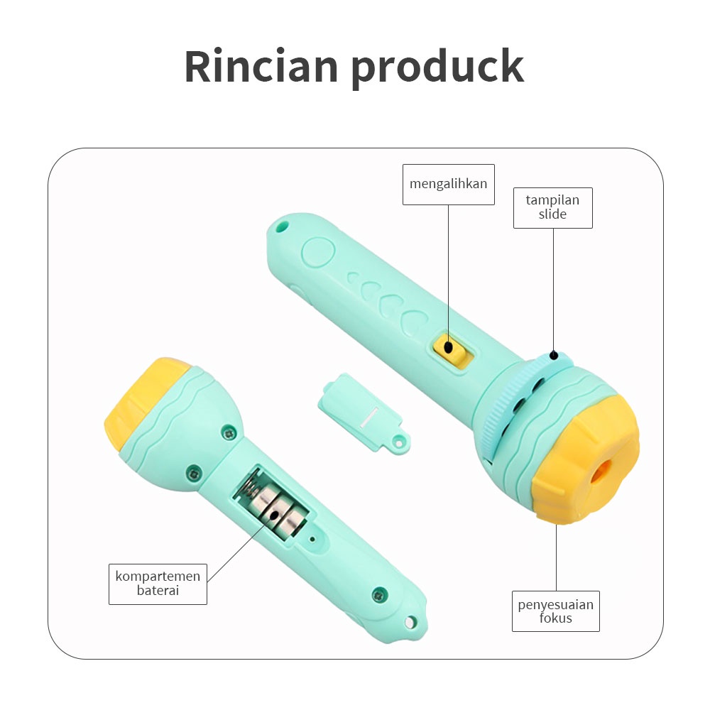 Halobaby Mainan Anak Senter Proyektor [3 Slide] Fun Flashlight / Mainan Proyektor Gambar / Mainan Edukasi