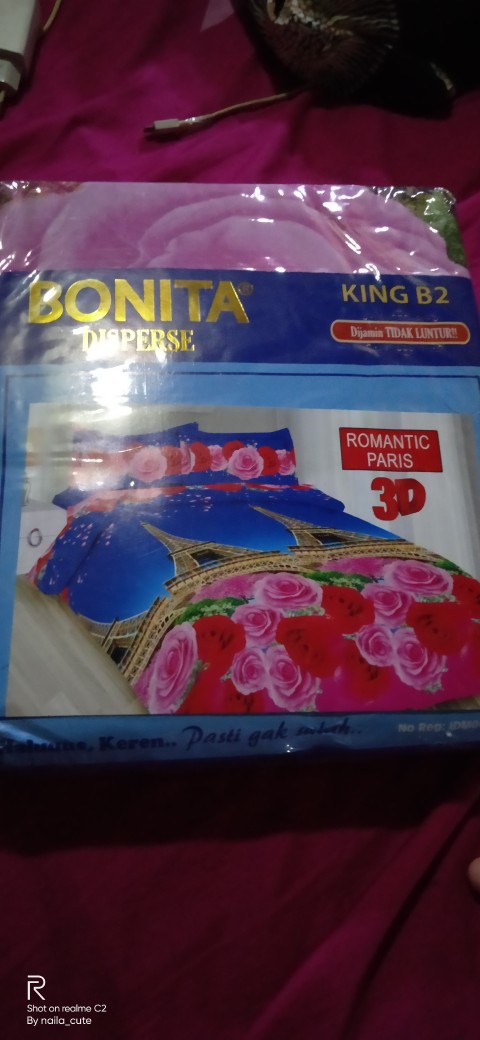 Bonita Motif Romantic Paris 3d Ukuran 180x200