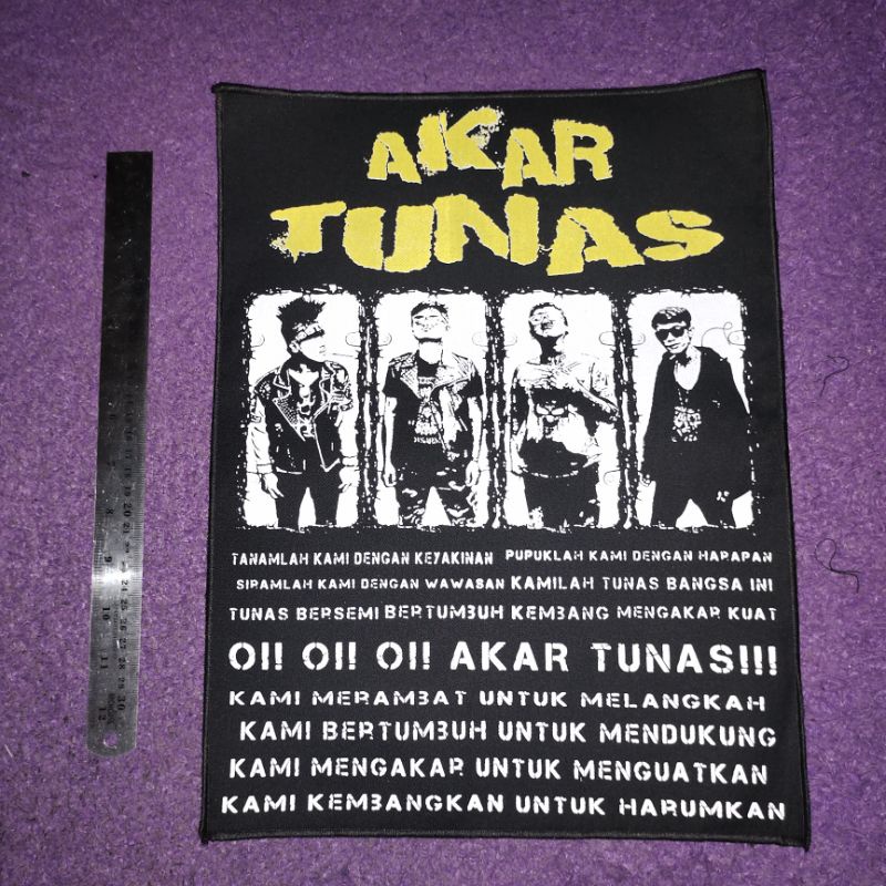 Backpacth Akar Tunas Punk X Garasi Rebel Distro Emblem Punggung Punk Rock Metal Emblem Kasual