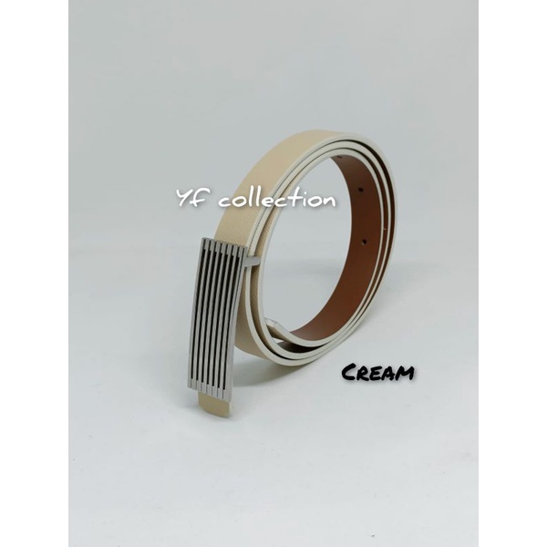 IKAT PINGGANG GESPER SABUK BELT DRESS WANITA KULIT PU 2CM 016 SILVER