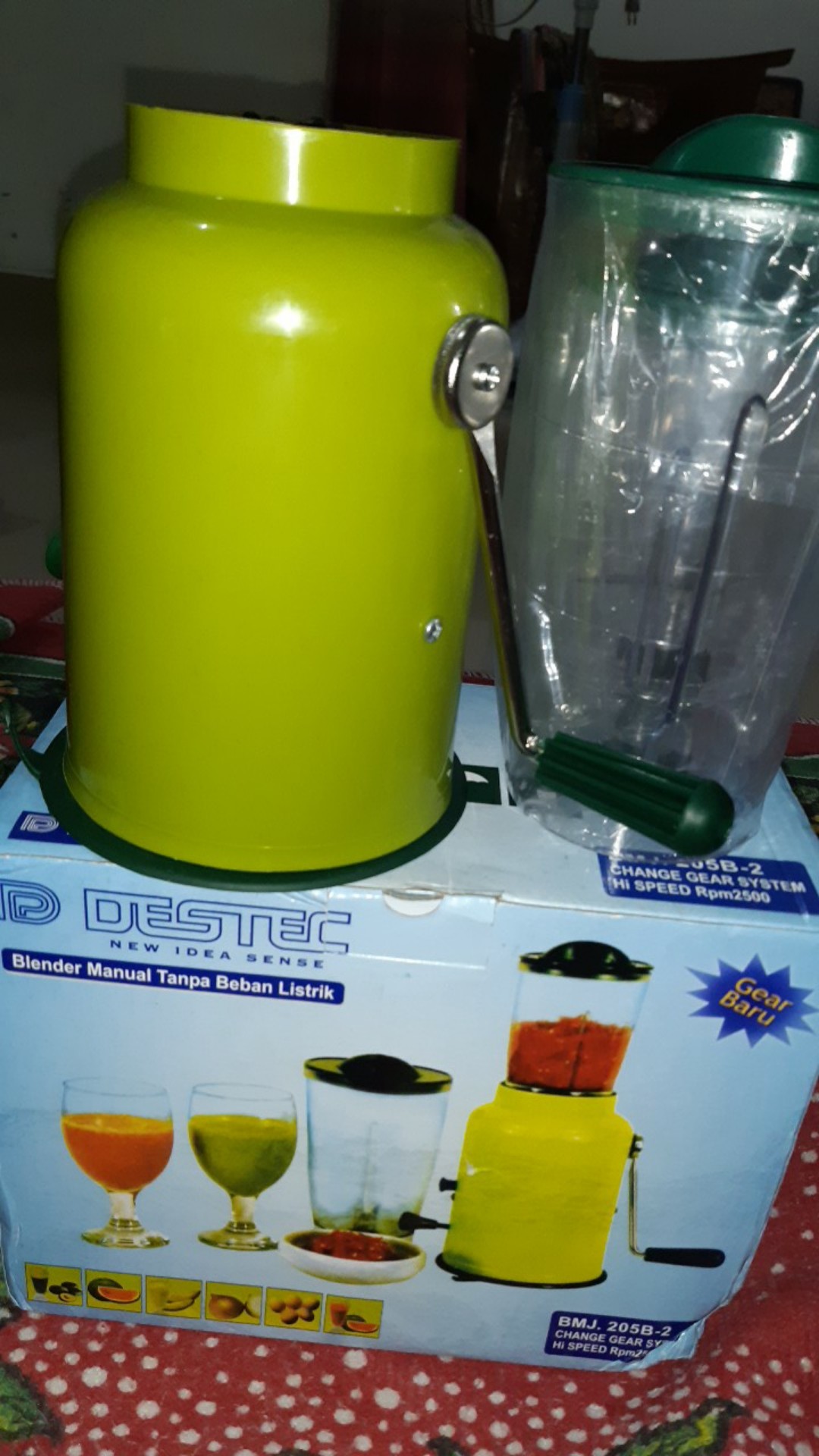 ( Murah ) Blender Manual Destec Type B2  Bmj - 205b2 ( 2 Gelas )